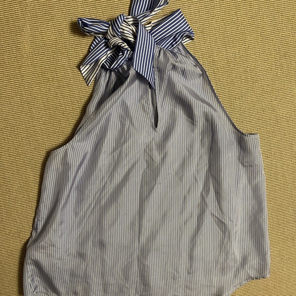 J. Crew Tie neck striped silk sleeveless blouse 
Measures 23” armpit to armpit. - Picture 5 of 5